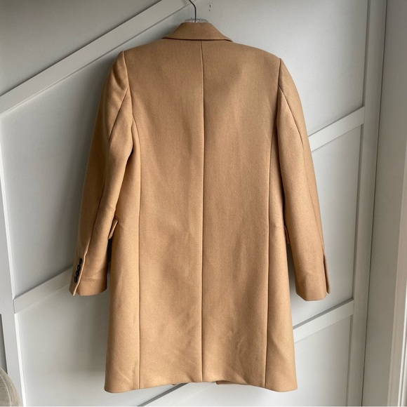 ZARA Classic Manteco Wool Blend Coat MENSWEAR STYLE CAMEL size XS Women's Tan - Picture 6 of 10